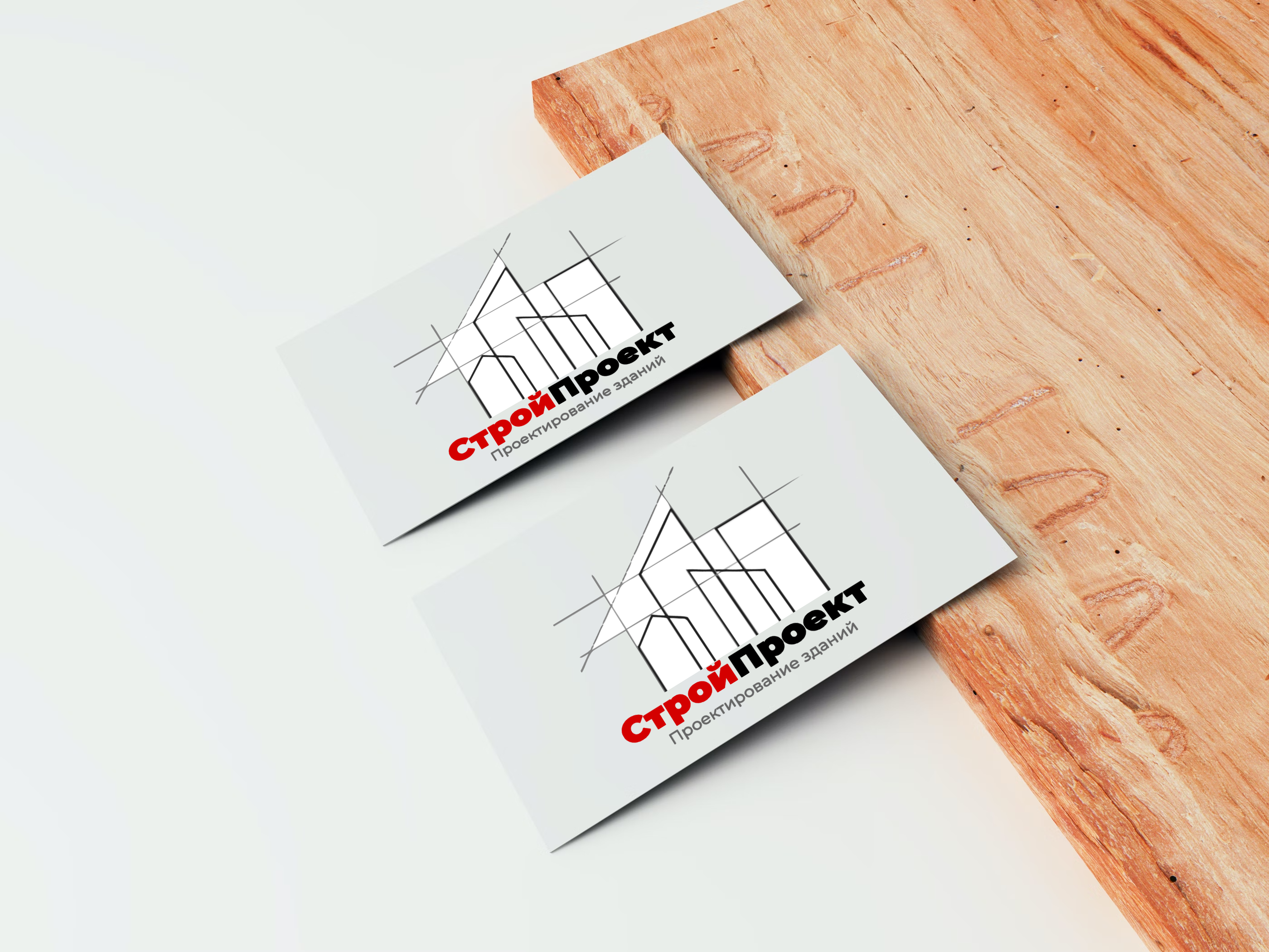 business cards with wooden board 2